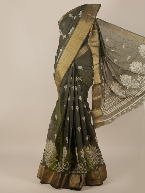 

Pothys Green Woven Design Cotton Blend Saree