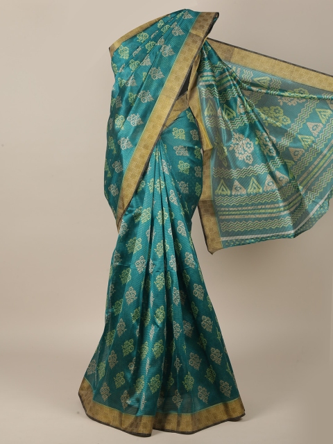 

Pothys Green Cotton Blend Saree