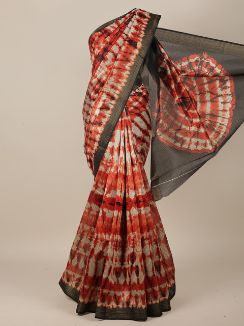 

Pothys Red & Black Cotton Blend Saree