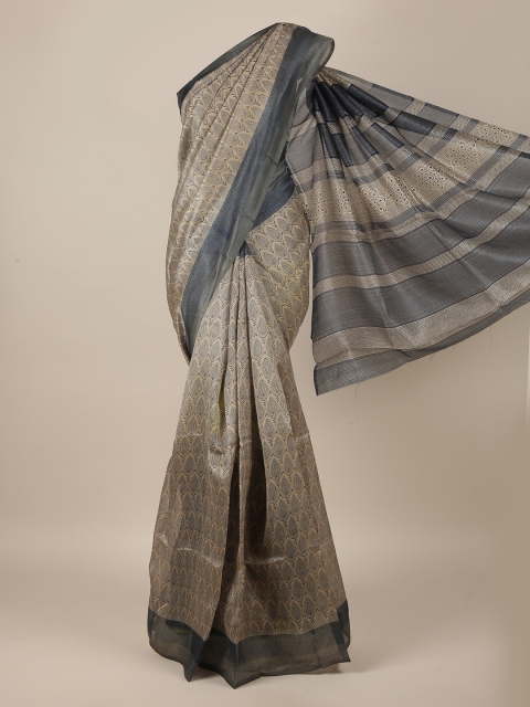 

Pothys Tan & Beige Cotton Blend Saree