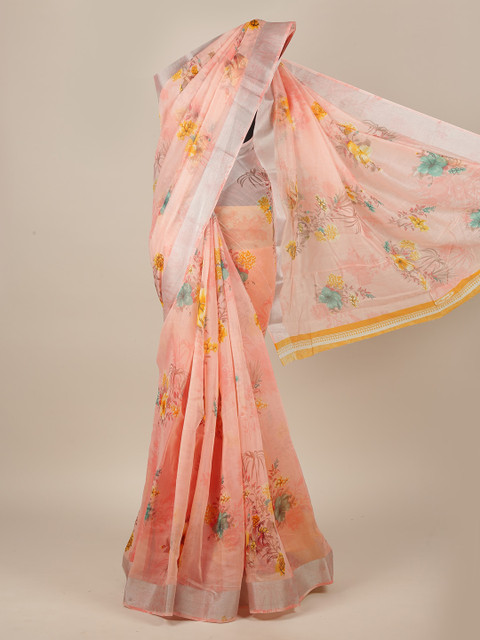 

Pothys Women Peach Printed Cotton Blend Saree