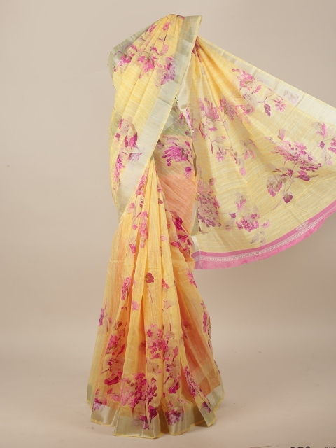 

Pothys Women Yellow Printed Cotton Blend Saree