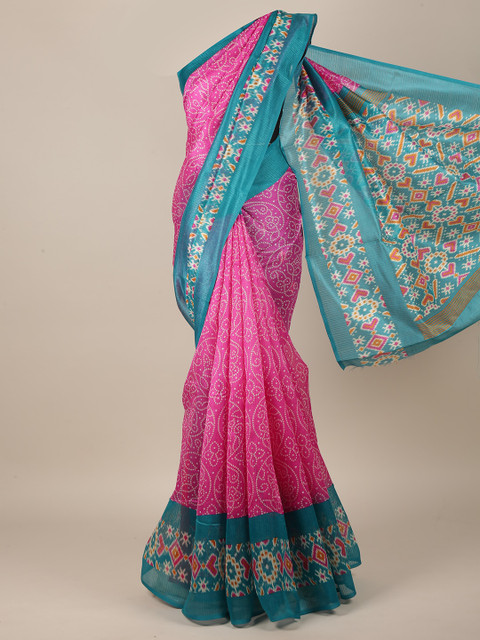 

Pothys Women Pink Printed Cotton Blend Saree