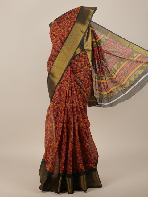 

Pothys Women Red Printed Cotton Blend Saree