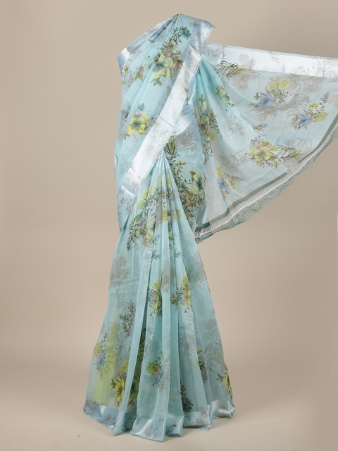 

Pothys Women Blue Printed Cotton Blend Saree