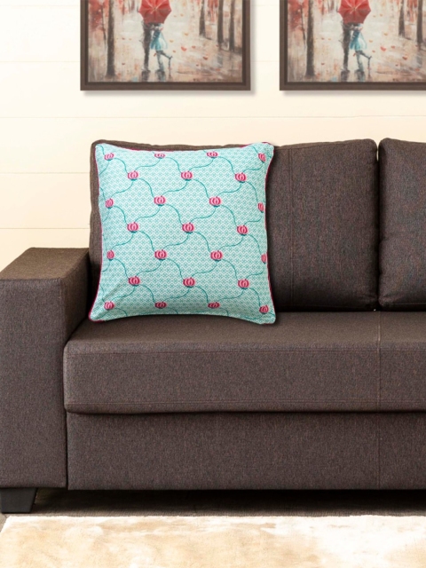 

Home Centre Green Floral Printed Square Cushion Cover