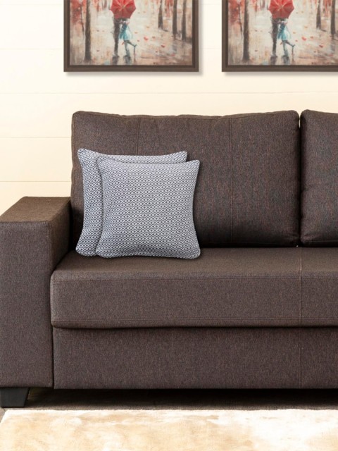 

Home Centre Set of 2 Grey & White Woven Designed Square Cushion Covers