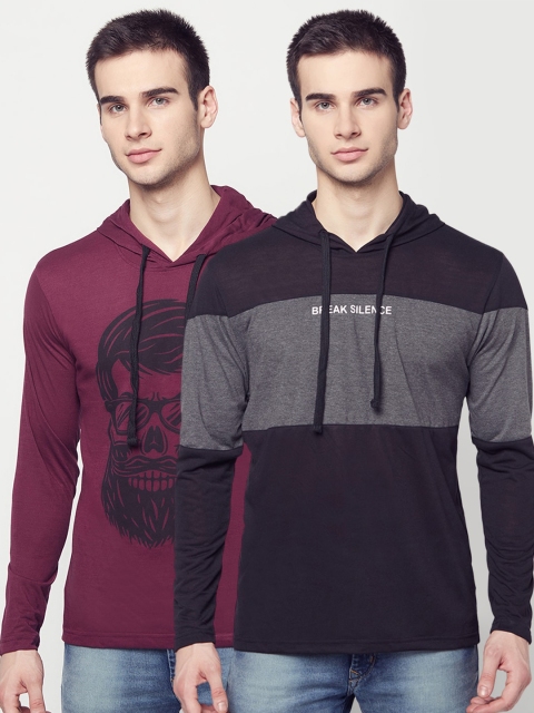 

ELEGANCE Men Pack Of 2 T-shirts, Black