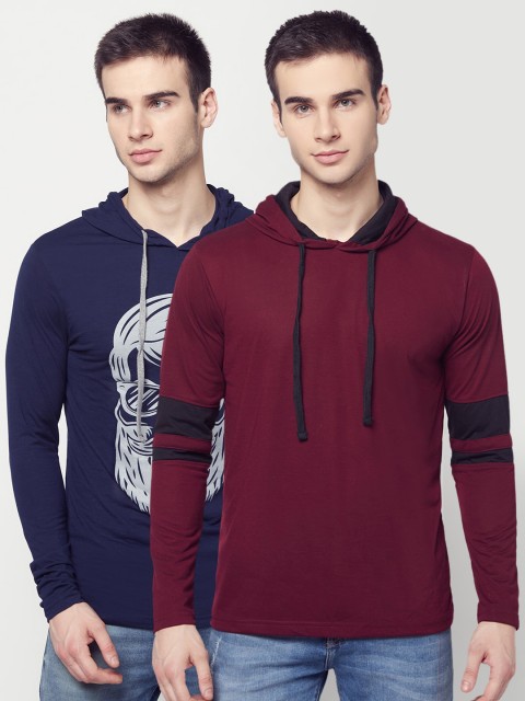 

ELEGANCE Men Pack Of 2 T-shirts, Maroon