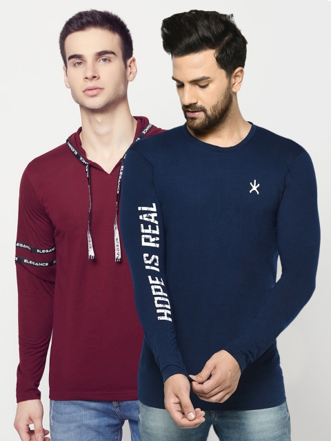 

ELEGANCE Men Pack Of 2 T-shirts, Multi