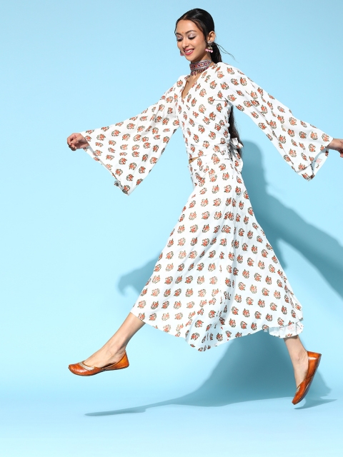 

InWeave Women Classic White Printed Top with Skirt