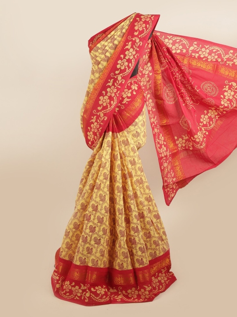 

Pothys Yellow & Red Ethnic Motifs Pure Cotton Saree
