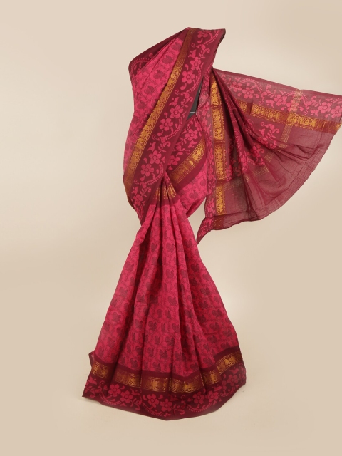 

Pothys Pink Ethnic Motifs Pure Cotton Saree