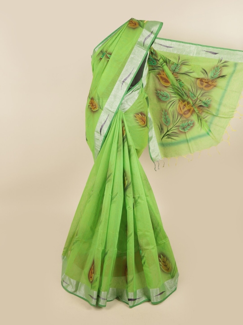 

Pothys Green Floral Pure Cotton Saree