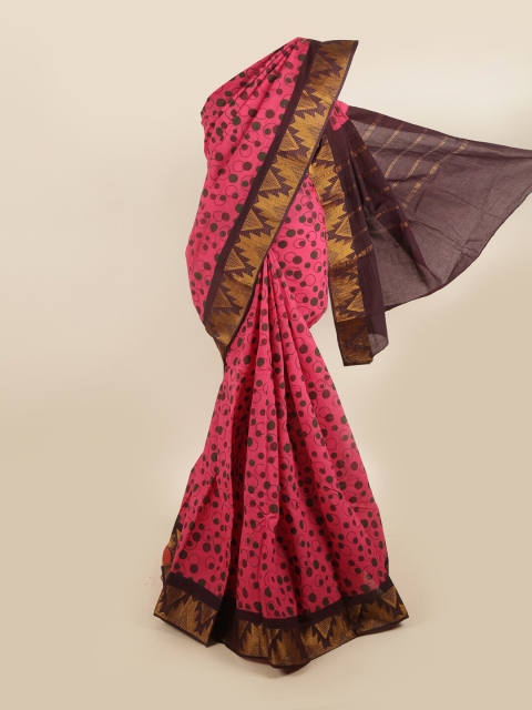 

Pothys Pink & Green Pure Cotton Saree
