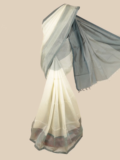 

Pothys Cream-Coloured Pure Cotton Saree