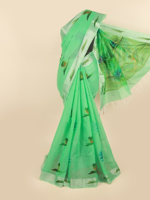 

Pothys Green Pure Cotton Saree