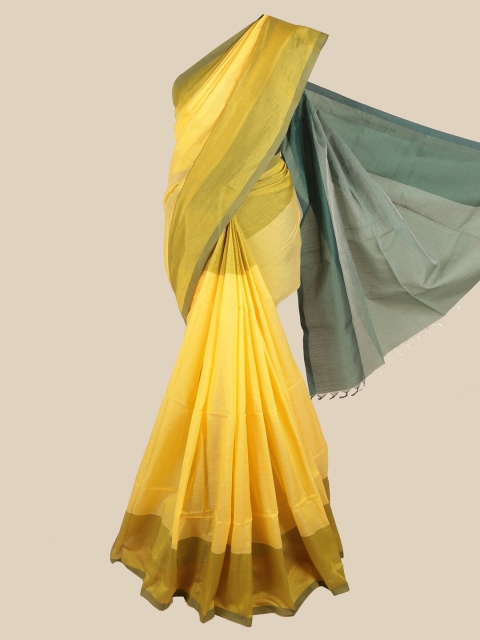 

Pothys Yellow & Green Pure Cotton Saree