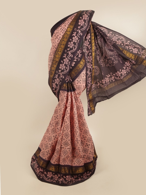 

Pothys Mauve & Black Ethnic Motifs Pure Cotton Saree