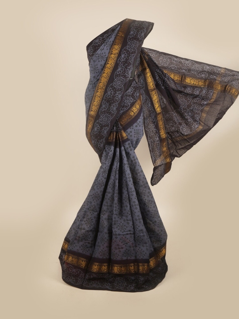 

Pothys Grey & Black Ethnic Motifs Pure Cotton Saree