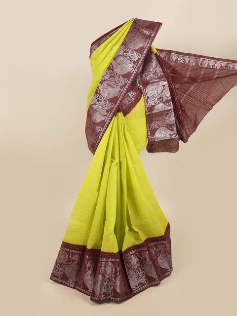 

Pothys Green & Maroon Checked Pure Cotton Saree