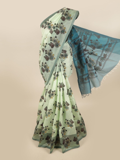 

Pothys Green Floral Printed Pure Cotton Saree