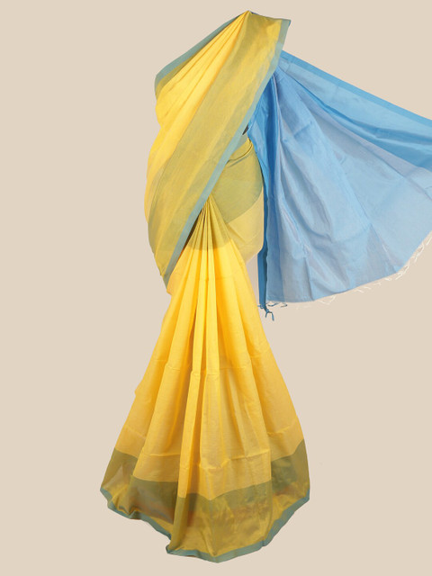 

Pothys Yellow & Blue Pure Cotton Saree