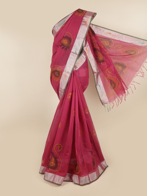 

Pothys Magenta & Yellow Printed Pure Cotton Saree