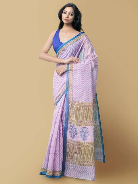 

Unnati Silks Pink & Blue Kota Saree