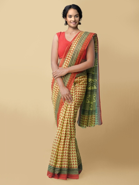 

Unnati Silks Green & Red Kota Saree