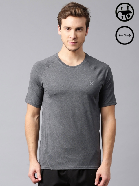 

HRX by Hrithik Roshan Men Charcoal Grey Solid Round Neck Training RAPID-DRY T-shirt
