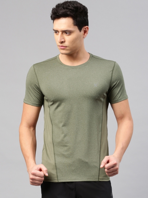 

HRX by Hrithik Roshan Men Olive Green Solid Round Neck Active RAPID-DRY T-shirt