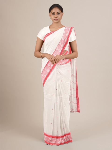

Pothys White & Pink Pure Cotton Saree