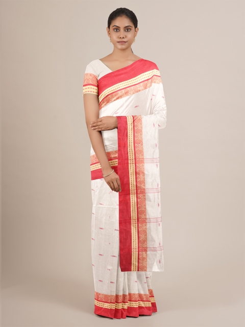 

Pothys White & Red Pure Cotton Saree