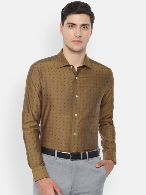 

Louis Philippe Men Brown Opaque Printed Formal Shirt