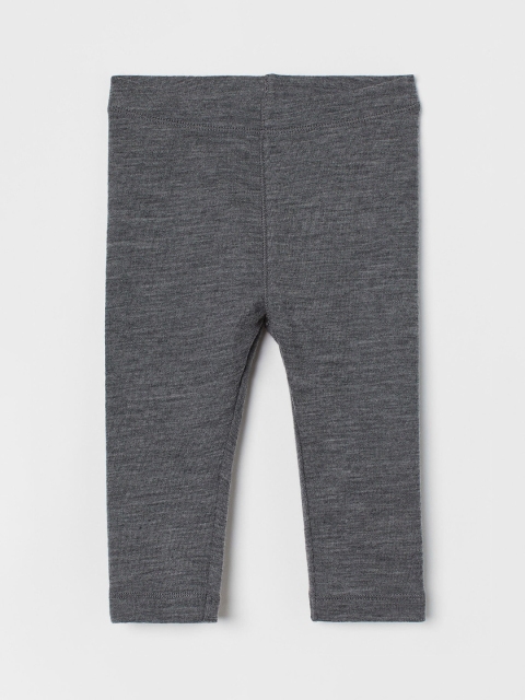 

H&M Girls Grey Solid Wool Leggings