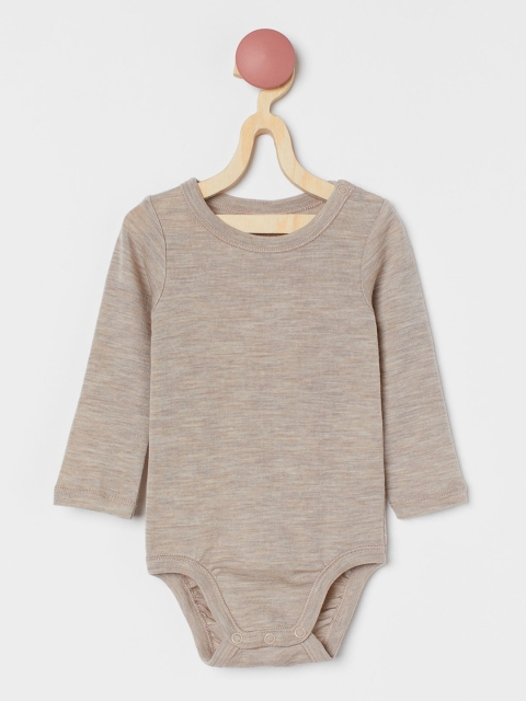 

H&M Girls Beige Solid Wool Bodysuit