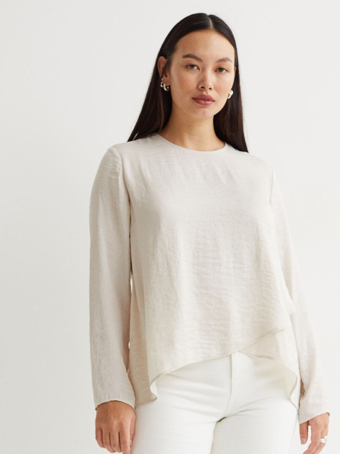 

H&M Women Beige Solid MAMA Nursing Blouse