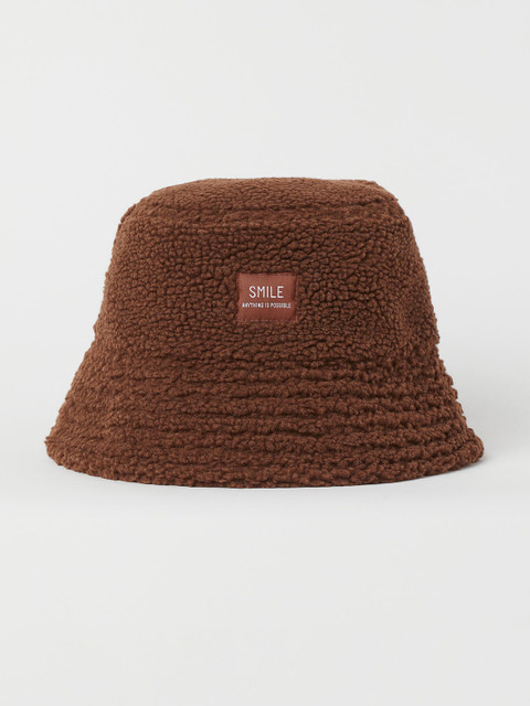 

H&M Women Brown Faux Fur Bucket Hat
