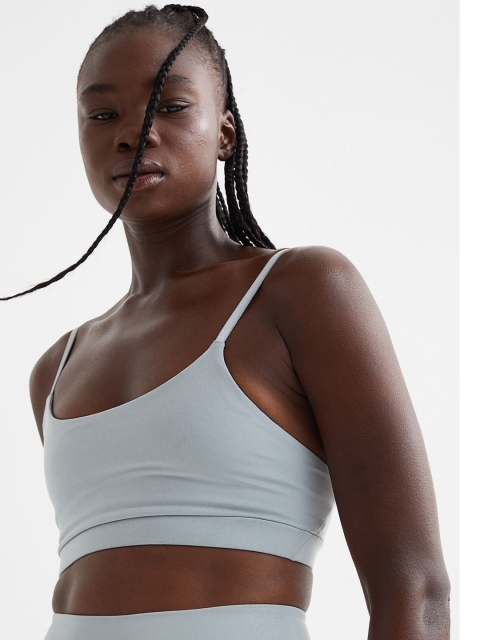 

H&M Women Grey & Blue Sports Bra Medium Support