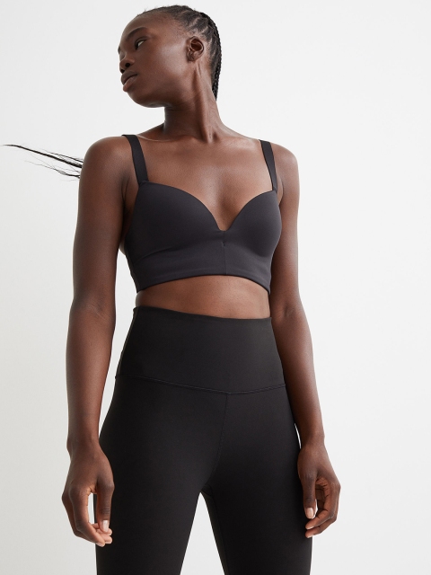 

H&M Women Black Push-Up Sports Bra
