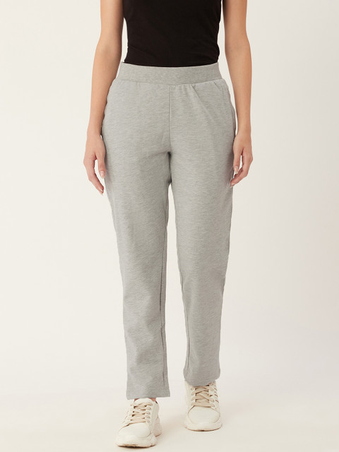 

Madame Women Grey Melange Solid Track Pants