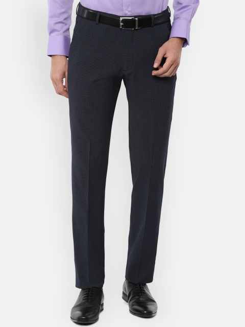 

Louis Philippe Men Navy Blue Slim Fit Formal Trousers