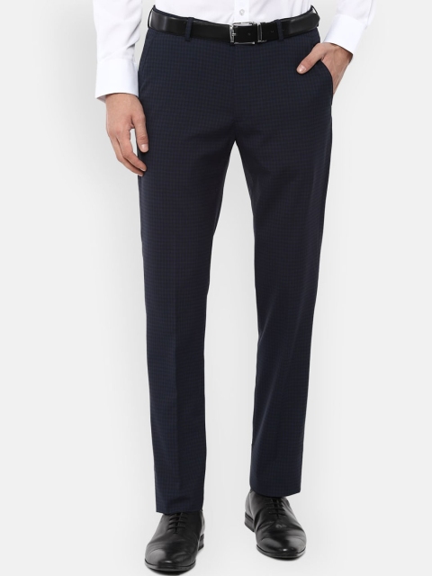 

Louis Philippe Men Navy Blue Slim Fit Formal Trousers