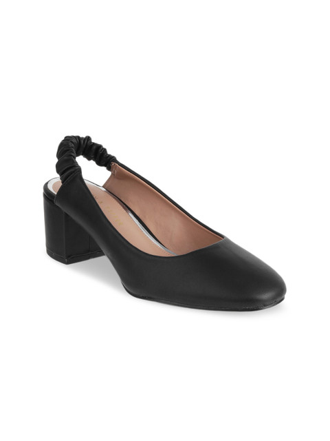 

LEMON & PEPPER Black PU Block Mules