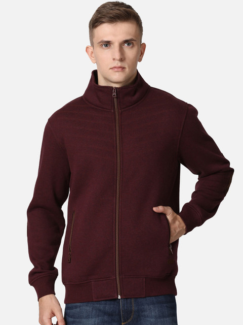 

t-base Men Maroon Solid Sweatshirt