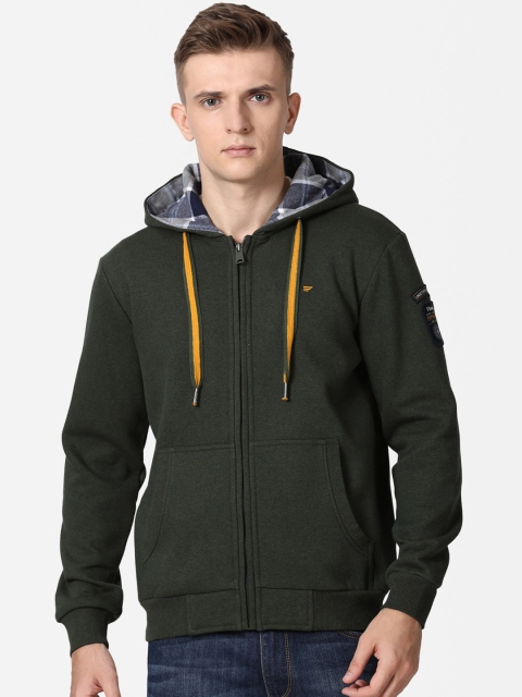 

t-base Men Olive Green Hooded Sweatshirt