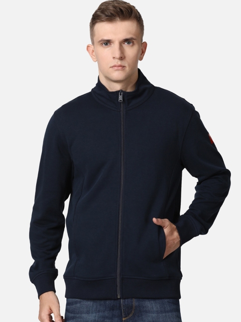 

t-base Men Navy Blue Solid Sweatshirt