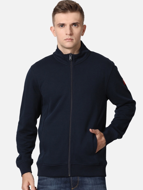 

t-base Men Navy Blue Solid Sweatshirt