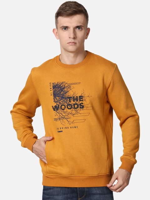 

t-base Men Yellow & Blue Printed Sweatshirt